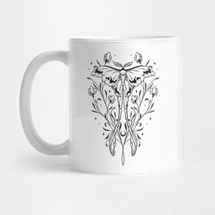 Floral & Luna Moth Mug